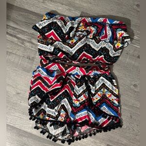 Colorful Chevron Print Two-Piece Set